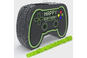 Custom Video Game Controller Pinatas Bundle With Blindfold and Bat for Boys Kids Birthday Party Decoration Set