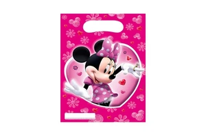 Party Love Minnie Mouse Birthday Party Favor Bags Plastic 23 X 16.5Cm 6 Pcs 4 Color Printed Ages 2-4 Years Gift Packaging