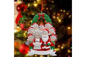 DIY Christmas Tree Ornament Resin Santa Claus Family Hanging Pendant Festival Party Tree Atmosphere Decoration