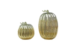 Sliver Halloween Lantern Pumpkins Battery Operated Light up Halloween Pumpkin Decorations for Indoor Outdoor