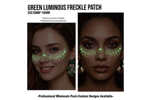 24 Designs Night Glow Luminous Freckle Tattoo Stickers Waterproof Starry Star Face Pea Patch For Music Festivals Rave Parties