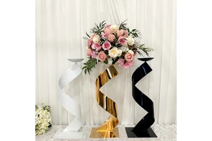 31.5inch Italian Style White Iron Table Centerpiece Wedding Decorations with Flower Stands-Stylish Gift for Elegant Weddings