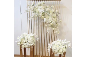 Customized Wedding Table Centerpieces Flower Ball White Rose Stage Flower Hanging Wedding Backdrop Orchid Flower Set Arch