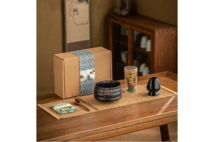 Hot Selling Harmony Wholesale Japanese Tea Gift Set Song Dynasty Ceremonial Matcha Bowl Cup Set Bamboo Whisk Paper Box