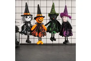 PARTYMENT Spooky Halloween Hanging Decorations Cartoon Pumpkin Witch Pendants For Party Props Home Garden Celebration