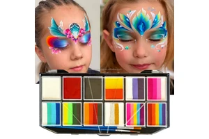 Professional 12 Uv Neon Color Fluorescent Face Painting Palette Glow in the Dark Body Paint Supplies for Kids Halloween Makeup