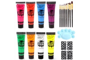 8 Colors Cosplay Makeup Face and Body Painting Kit for Halloween Cosplay Party