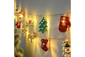 Christmas LED Lights String Santa Claus Elk Snowman Xmas Ornaments Battery-operated Lights Christmas Navidad Hanging Light USB