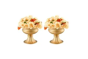 10pcs 16cm/6.3' Gold Metal Floral Stand Model D0100HRI048 for Table and Wedding Centerpieces & Decorations