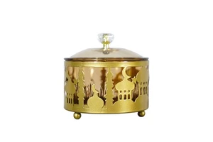 Ramadan Kareem Small Durable Metal Snack Tray Nut Tray Candy Box Guests Home Ornament Muslim Islam Festival Eid Mubarak Supplies