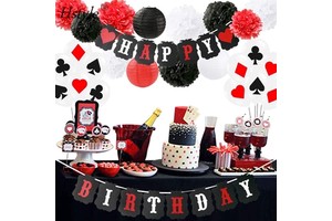 Poker Birthday Party Decorations Casino Night Las Vegas Theme Party Birthday Decor Poker Theme Party Supplies SET907