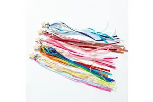 Fairy Wand with Bell Star Embellished Ribbons Wooden Magic Wands Rainbow Streamer Baton Stick Twirling Holiday Party Favors