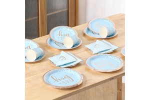 Durable and Portable Disposable Party Tableware Paper Set Customizable for Birthday Hanging