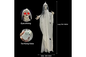 Halloween Animatronic Prop Ghost Fire Effect Durable Plastic for Scary Escape Room Haunted House Christmas Decoration Indoor Use