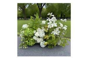 Elegant Greenery Wedding Decor Green Fake Grass Walkway Outdoor Aisle Flowers Table Runner Centerpieces-New Arrival