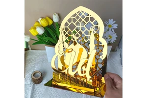 Festival Eid Al Adha Mubarak Acrylic Ornament Ramadan Decoration Home Islamic Muslim Party Golden Moon Decor Party Supplies
