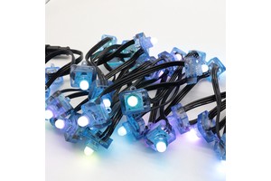 Smart RGB LED Pixel String Light IP67 Waterproof Programmable Addressable LED Pixel Module Light for Holiday Christmas Tree