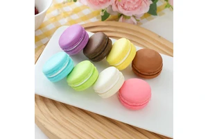 Stress Relief Soft TPR Squeeze Toy Macaron Mini Cake Design Quickly Rebounding Romance Anime Style Fun Squeezing Smiling Filling