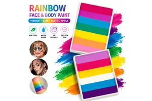 Bulk Kids Rainbow Gradient Cake Paint Water Based Washable Face Body Painting Pigment For Party Stage Festival Decoration