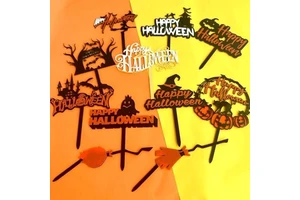 Happy Halloween Acrylic Cake Cupcake Topper New Arrival Decorating Supplies for Parties