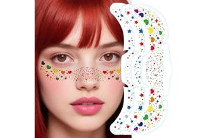 Rainbow Freckles Temporary Tattoo Waterproof Colorful Dot Love Butterfly Custom Makeup Festival Face Decal Tattoo Stickers
