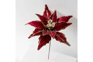 11 Inch Christmas Tree Wreath Ornaments Poinsettia Artificial Flower Xmas New Year Wedding Party Holiday DIY Decoration