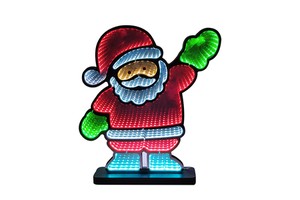 DIY 3D Illusion Santa Christmas Lights Outdoor Waterproof Battery DC IP66 Rated Acrylic Table LED Customized Color 30x40cm