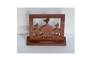 Ramadan Wood Handcrafted Mosque Article for Home Decor Occasion