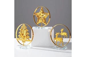 New Christmas Tree Decorations Metal Ornaments Christmas Crafts Christmas Party Home Desktop Decoration Gifts Wholesale