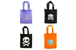Wholesale Halloween Non-woven Tote Bags, Ghost Skull Pumpkin Printed Trick or Treat Bags for Kids & Party Supplies