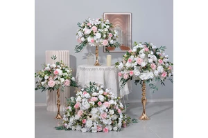 Artificial Pink White Rose Wedding Centerpieces For Table Reception Event Decor