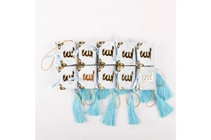 Blue Arabic Mini Quran Book for Muslim Gifts Eid Favors Car Hanging Ramadan Party Decoration