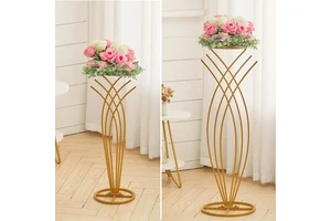 Tall Flower Stand Centerpiece Gold Wedding Table Centerpiece Metal Flower Stand for Wedding Decoration