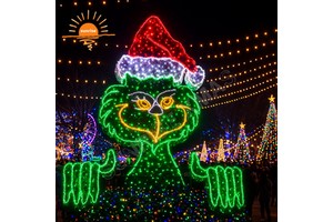 Outdoor Light Show for Festive Displays Customized 3D Grinch Motif Lights Commercial Christmas Large Led Luminescence Decoration