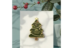 Professional Custom Christmas Tree Logo Metal Hard Enamel Pin For Lapel Or Souvenir Badge Send As A Friend Party Gift