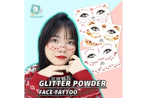 Latest Bling Flower Face Stickers for Girls Women Party Makeup Glitter Temporary Face Freckle Tattoo Sticker