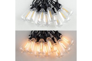 LED String Lights ST38 Plastic Outdoor Holiday Garden Wedding Patio IP65 Waterproof Christmas Decorative Lights