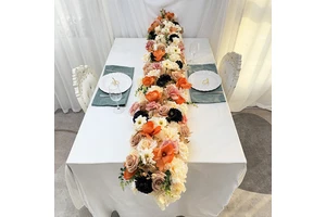 Long Table Flower Waterfall Flower Banquet Hotel Table Decoration Wedding Decoration Artificial Flower