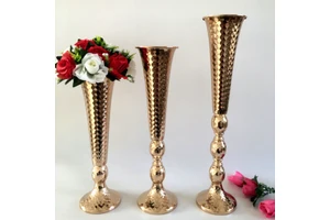 Wedding Aisle Gold European Style High Quality Metal Flower Stand Table Vase Floral Arrangement Decor Celebration Centerpiece