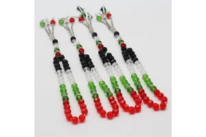 Palestine Flag Rosary Bracelet Country Map Crystal Prayer Beads Islamic Tasbih Jewelry Car Hanging Pendant