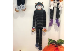 Halloween Cat-Shaped Handmade Paper Decoration 61cm Height Indoor Use for Children's Room Decor