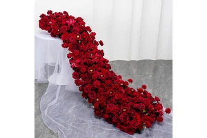 Long Table Arrangement Floral Hotel Wedding Banquet Festive Decorations Artificial Flowers Realistic Flowers Wedding Celebration