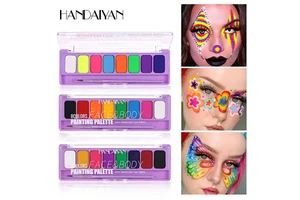 Professional Face Painting Kit Metallic Neon Glow in Dark 8 Colors Face Paint Set for Festival Coachella Rave Body Art