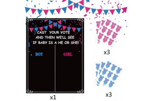 Baby Boy or Girl Gender Reveal Prop Games Kit Voting Board Poster With Stickers Decoration Party Supplies Baby Shower