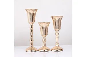 Gold Metal Flower Vase Holder Elegant Wedding Table Centerpiece Multi-size Floral Stand Decorative Rack for Party Home Boutique