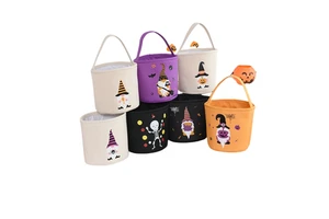 Children Halloween Basket Colorful Halloween Bucket Decorations