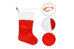 Hot Sale New Year Eve Christmas Stocking Party Christmas Decoration Hanging Plush Christmas Stocking Socks With Custom Logo