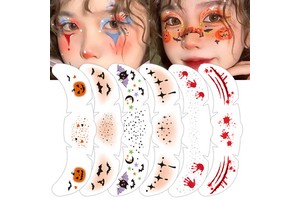 Waterproof Sweat-proof Halloween Face Temporary Decoration Makeup Freckle Tattoo Stickers for Horror Nights & Festive Gatherings