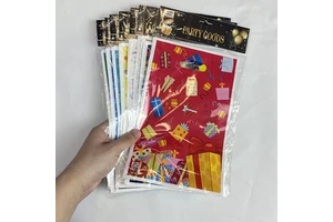 Reusable Plastic Cello Party Favor Gift Sweet Candy Goody Bags Favor Bags with Handle