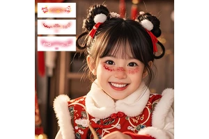 New Spring Festival Face Sticker New Year's Party Atmosphere Cute Children's Makeup Sticker Powder Blusher Tattoo Sticker